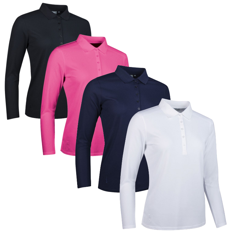 Glenmuir Ladies Misha Performance Pique Long Sleeve Golf Polo